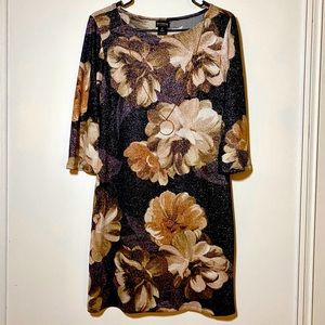 Sparkly floral print short dress by Enfocus studios